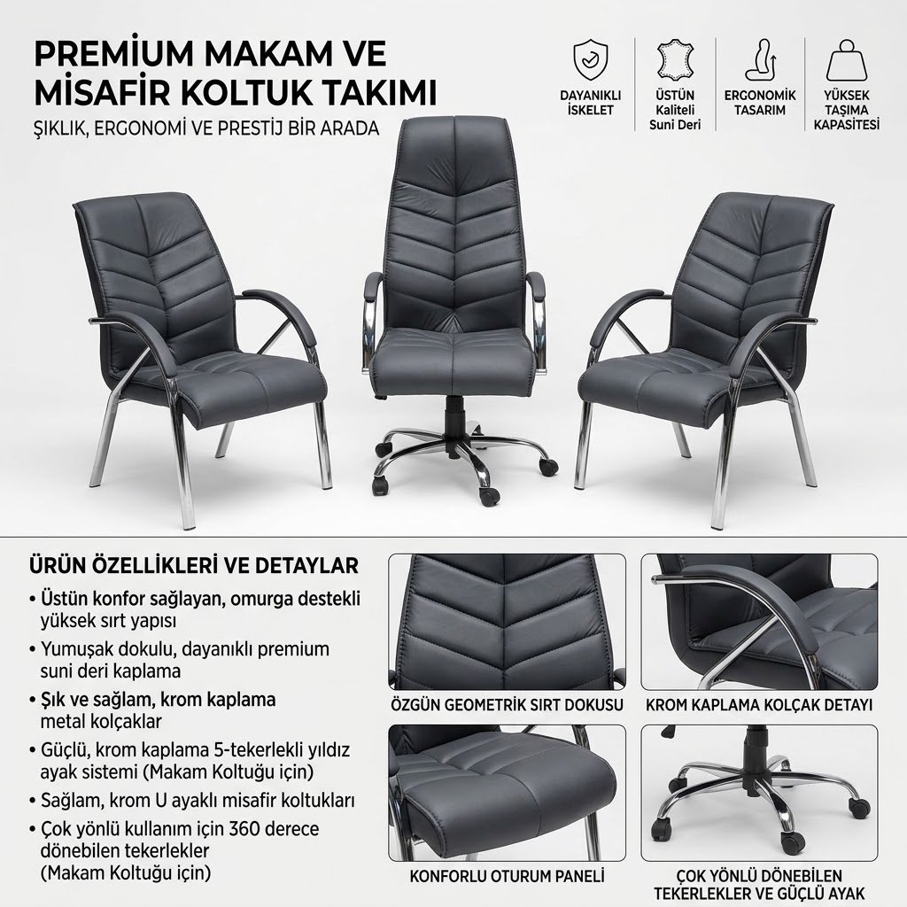 Premium Makam ve Misafir Koltuk Takımı